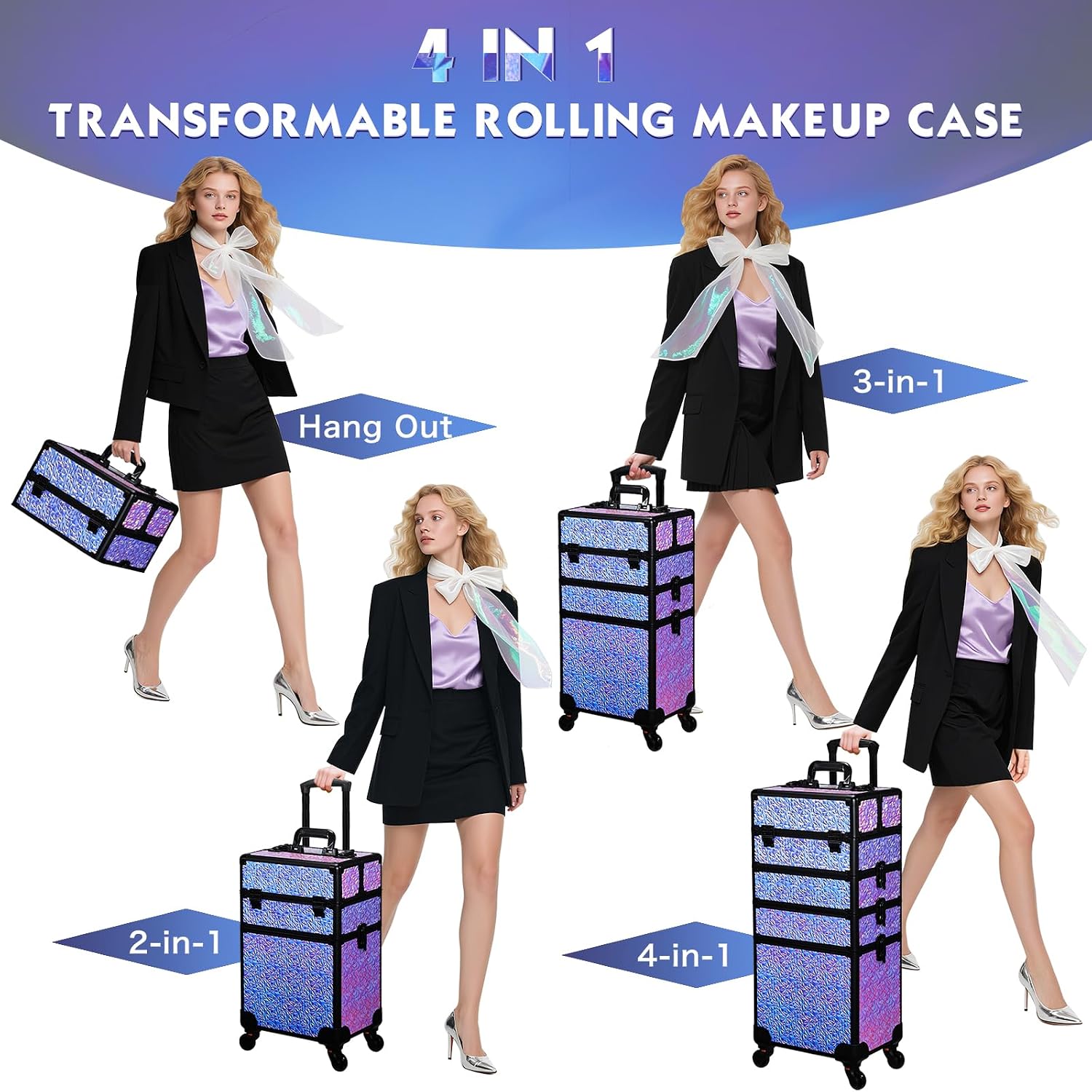 롤링 메이크업 트레인 케이스, 서랍이 있는 대형 미용  - Beauty Makeup Vanity Set 리뷰 및 가격